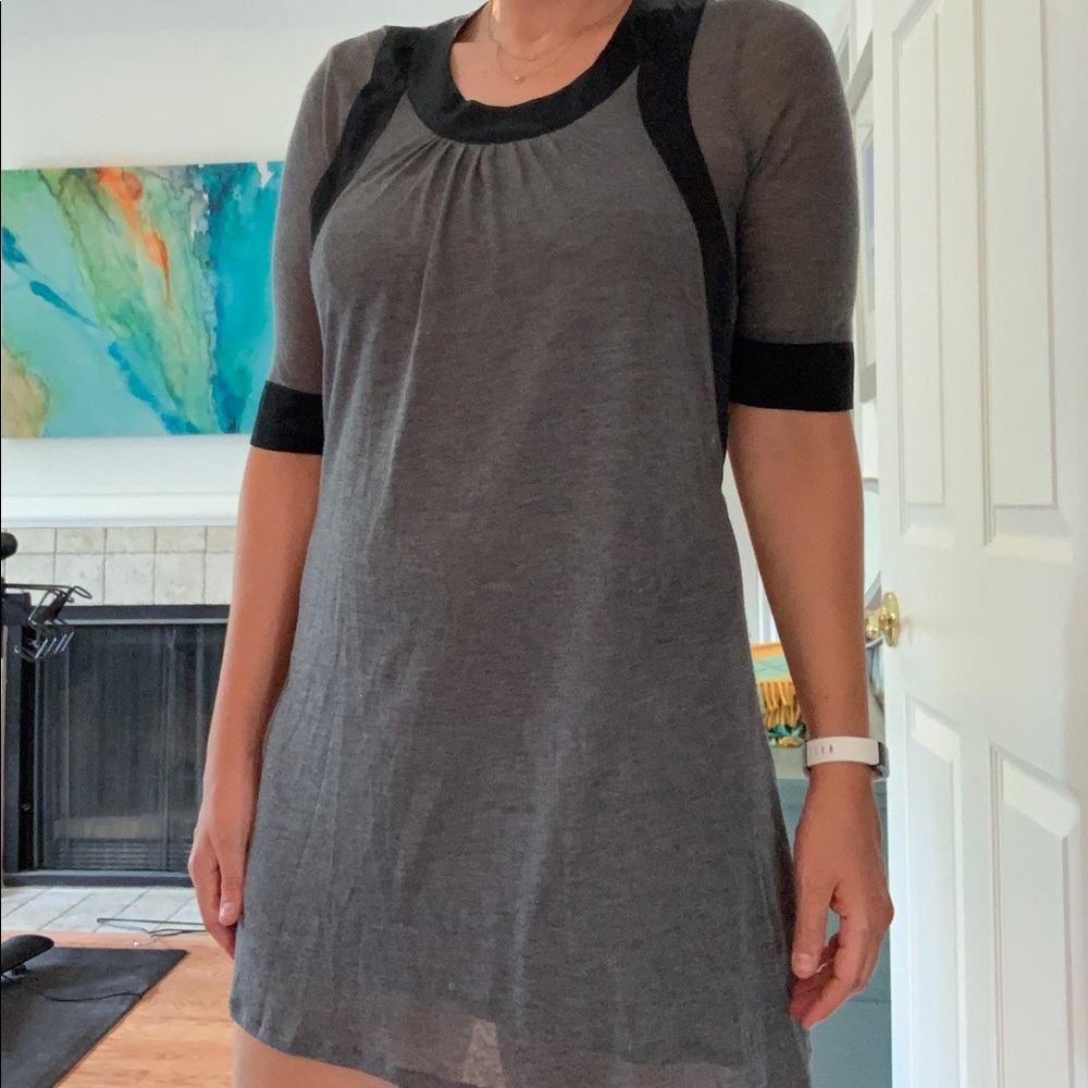 Gray and Black Mini Dress